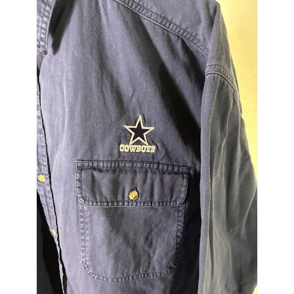 Vintage Lee Sport Dallas Cowboys Navy Button Up Shirt Jacket Embroidered Sz XL - Picture 4 of 4